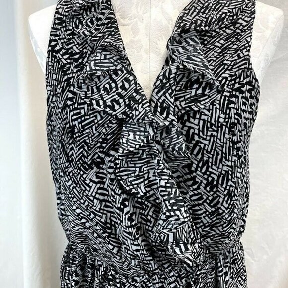 AB Studio Large Black & White Pattern Career Dress - Picture 7 of 8